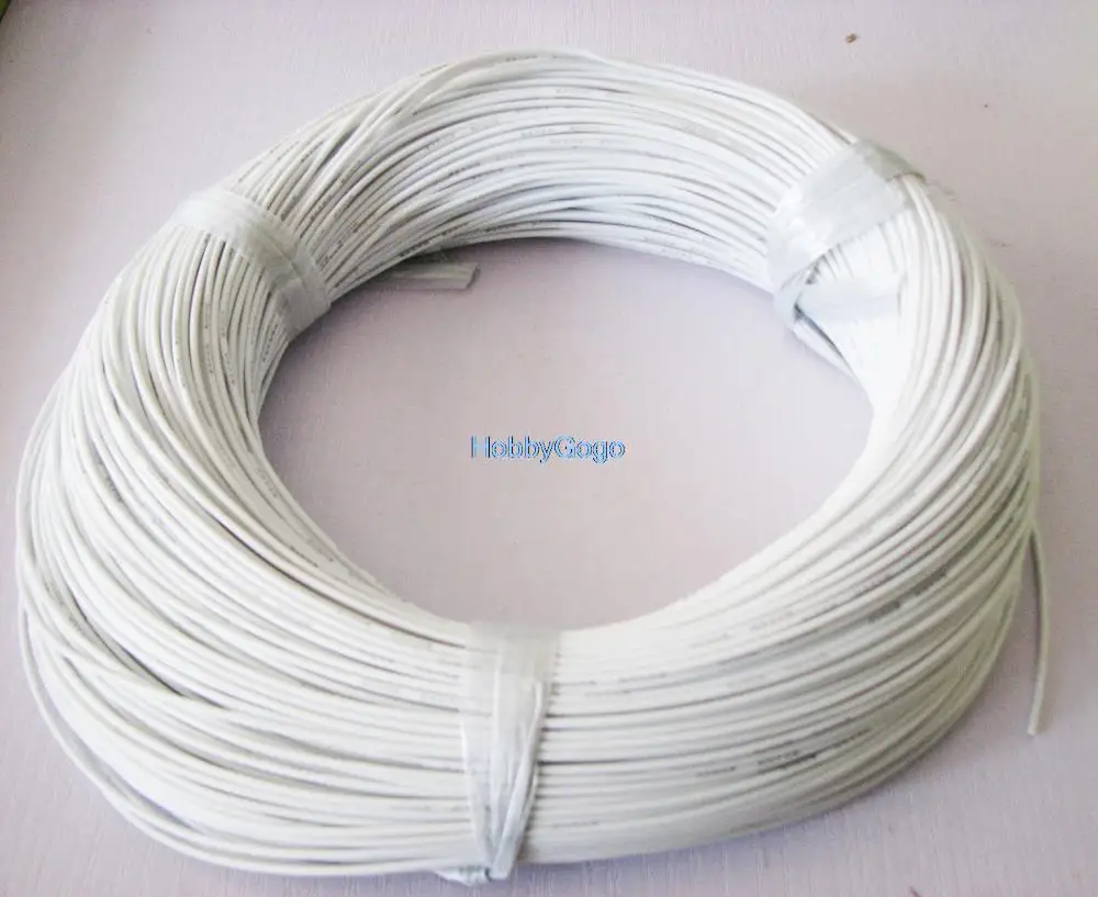 

Белый цвет 22AWG силиконовый провод Hearproof мягкий кабель 30 м/лот для RC хобби батареи и ESC