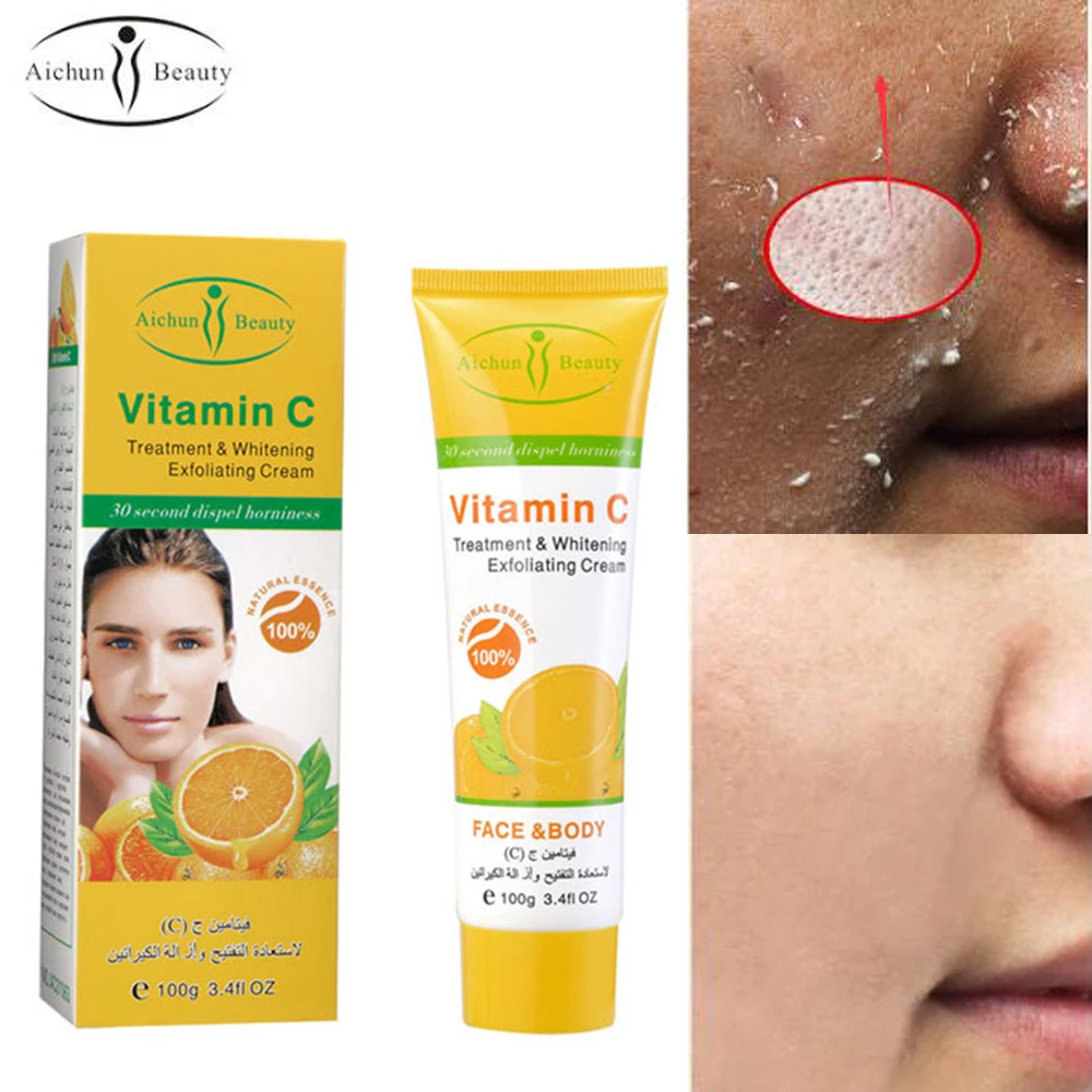 

Aichun Beauty 100g Herbal Vitamin C Treatment Whitening Mildly Soften Exfoliating Cream Peeling Gel Face Body Beauty Skin Care