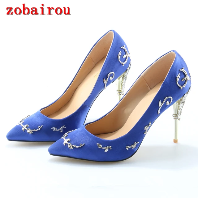 metallic filigree leaf flower carving wedding shoes chic satin silk