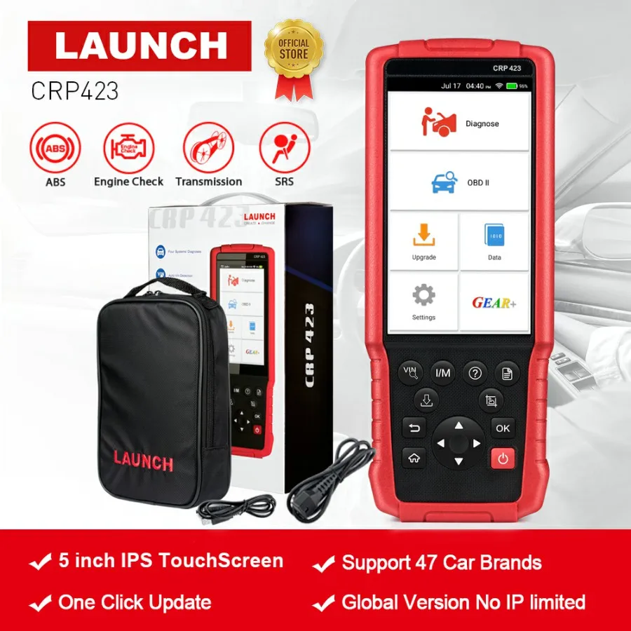 

LAUNCH CRP423 Auto Diagnostic Tool OBD2 Code Reader Scanner Support ENG ABS SRS AT Test Update Version of CRP123