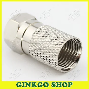 

20pcs/lot Copper Metric System Self Tightening F Plug Connectors 75-7 RG11 Dual Shielded Cables for Satellite SYWV75-7 TV Cable