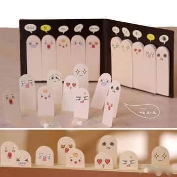 

1Pcs 200 Pages Kawaii Unique Scrapbooking Ten Fingers Sticker Bookmark Tab Flags Memo Book Marker Sticky Notes Office Stationery