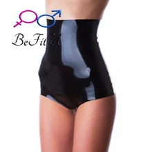 Латекс фетиш хороший Высокая талия линия шорты брюки с рюшами сексуальный натуральный сексуальный для женщин