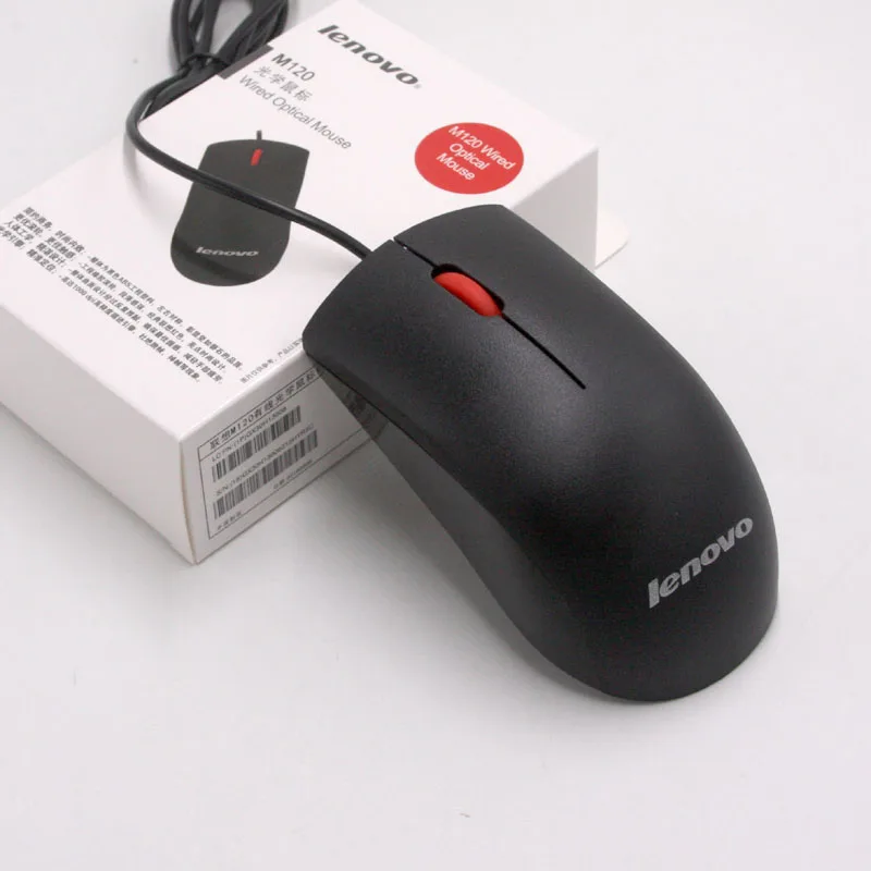 Lenovo USB мышь M120 1000 dpi USB оптическая проводная мышь Колесо Мини 3D мыши Проводная компьютерная мышь ноутбук мышь