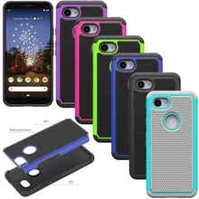 For Google Pixel 3a Heavy Duty 2 in 1 Hybrid Armor Case Anti Drop Protective Soft TPU & Hard Back Cover For Google 3a XL case x style protective tpu back case cover for google nexus 9 black