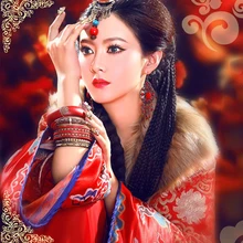 Wu Lan Tuo Ya Экзотический стиль монгольская принцесса костюм ханьфу, косплей Hanfu для женщин