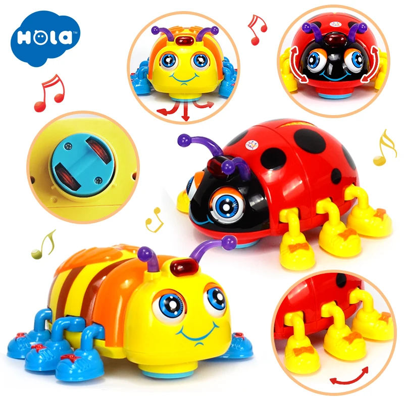 

HOLA 82721 Baby Toys Infant Crawl Beetle Electric Toy Bee Ladybug with Music & Light Learning Toys for Children Xmas Gifts