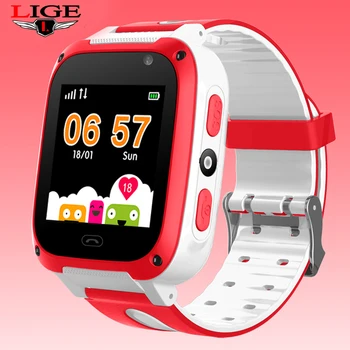 

LIGE 2019 New Smart Watch LBS Children Watch SOS Urgent Call Location Finder Locator Tracker Support SIM Card Kids Watch +Box