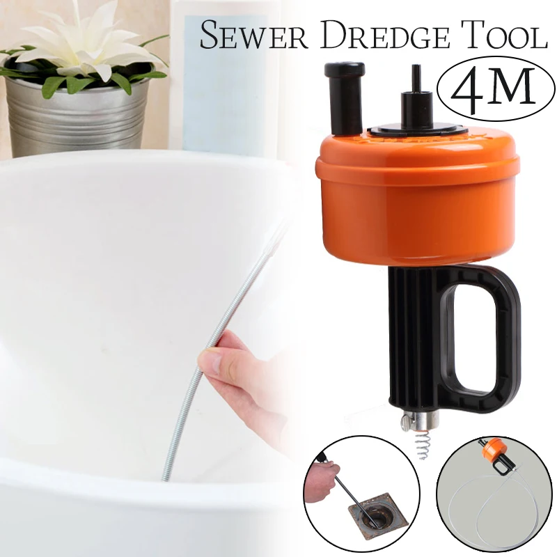 Tanie 4 M podłoga w łazience kuchnia toaleta blokada kanalizacji narzędzie ręczne pogłębiarka 4 metry odpływy rury do drenażu kanalizacji zlew urządzenia do oczyszczania