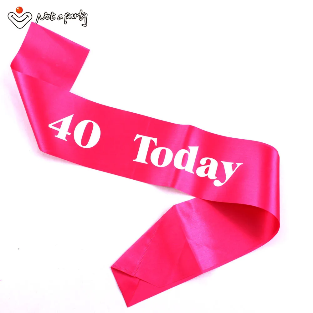 4 шт., вечерние принадлежности для мероприятий, моя лента для дня рождения, забавный подарок для взрослых, 18, 21, 30, 40, 50, 60, сувенирные ленты, украшение для дня рождения - Цвет: Pink 40today