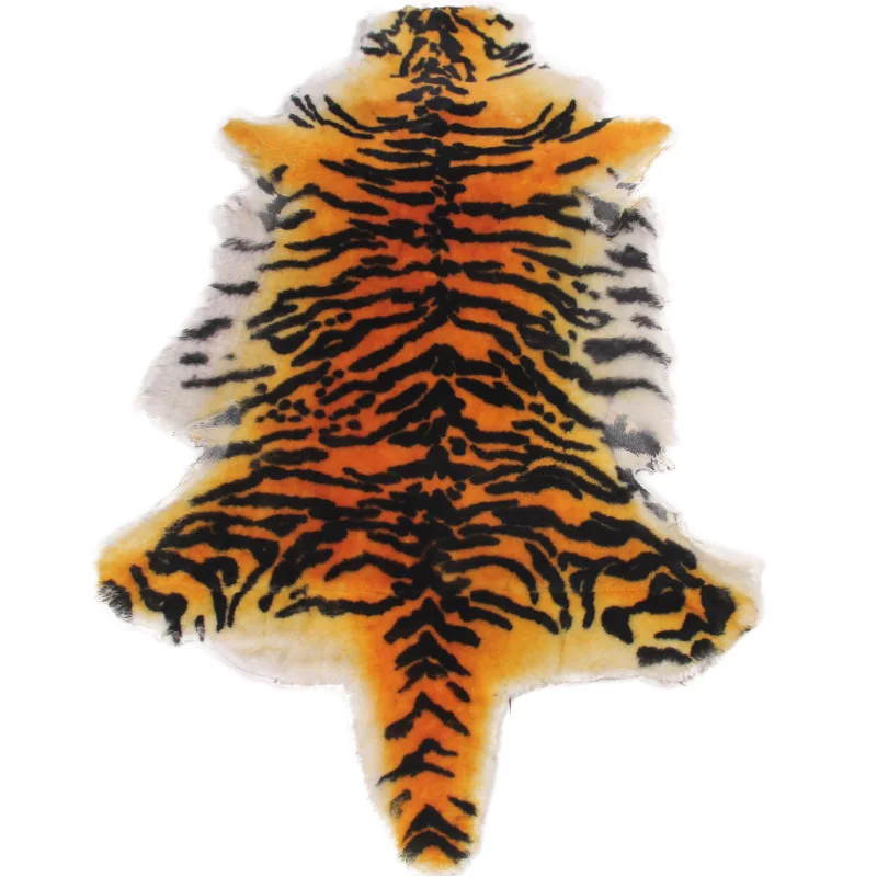 

High-grade Imitation Tiger Skin Soft Warm Carpet Wool Skin Plush Rugs Pad Bedside Blanket Hotel Prayer Parlor Home Floor Mat