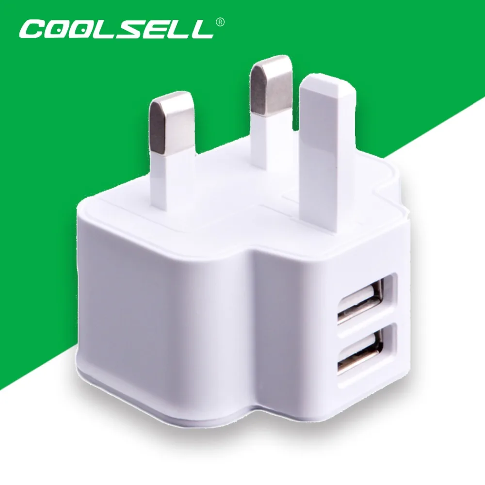 2 Ports UK Plug USB Charger Wall Travel Charger Adapter for Apple