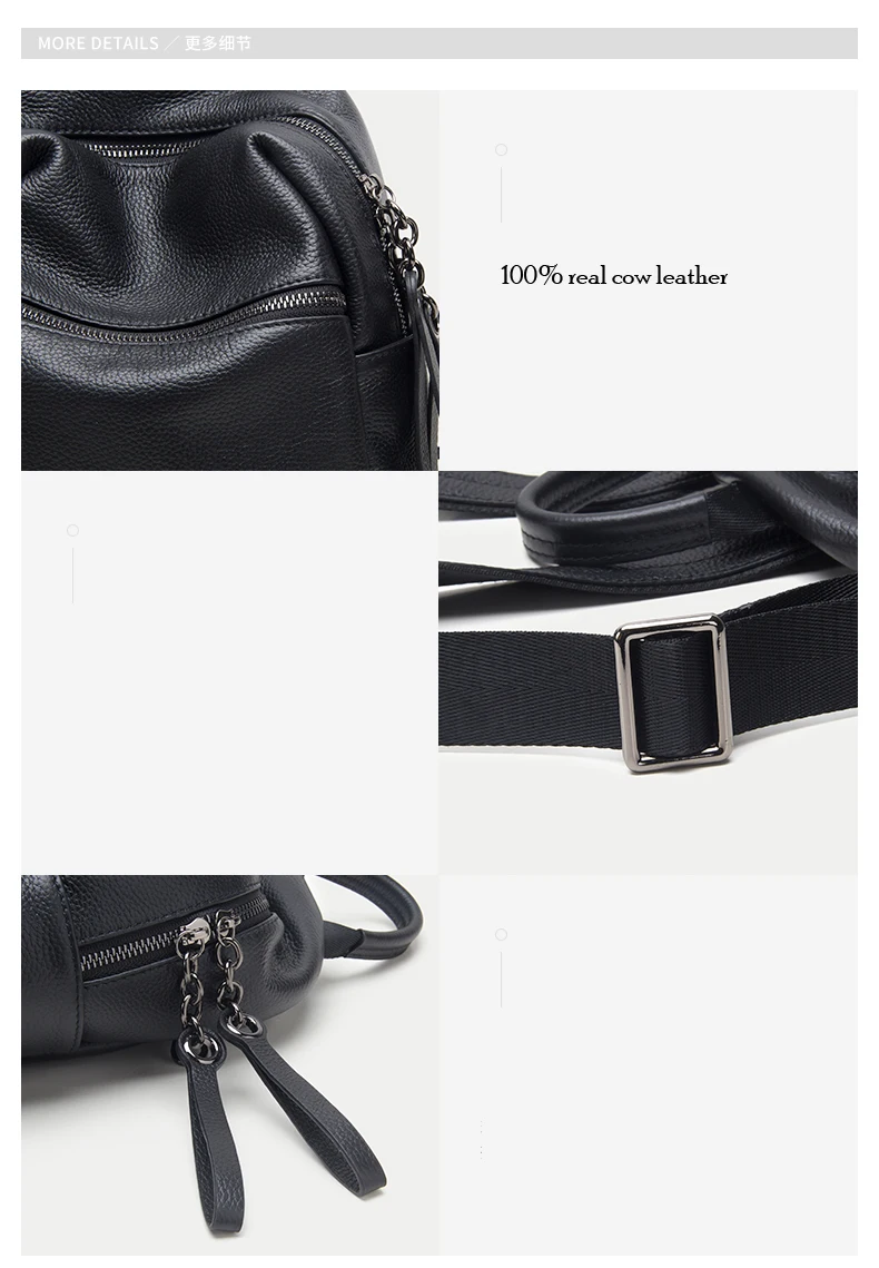 Real Genuine Leather Women's Backpack Female Real First Layer Cow Leather Ladies' Backpacks Travel ipad Cowhide Bags (9)