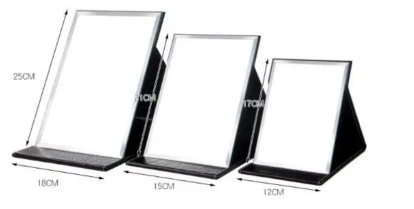 

CHZ1-Leather PU Makeup Mirror Desktop Portable Folding Mirror Makeup Tools Korean Makeup Mirror