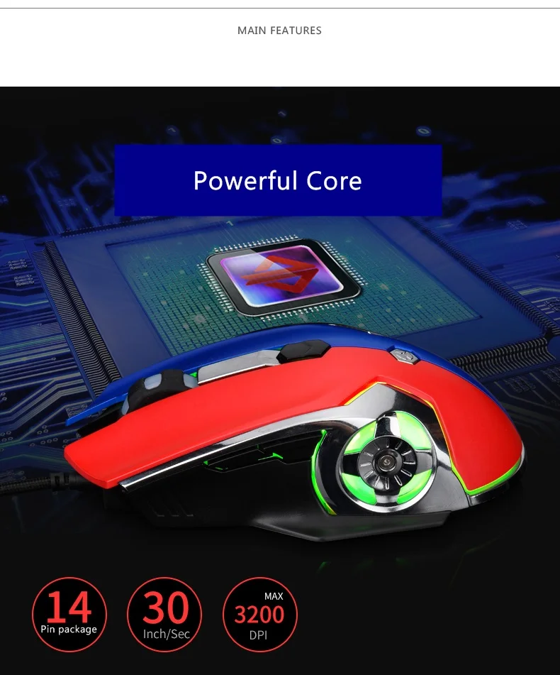 Ajazz AJ120 Gaming Mouse USB Wired Mouse (6)