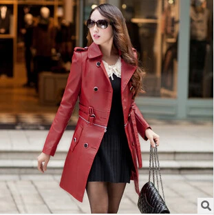 Новинка года; стильная женская кожаная куртка; сезон осень-зима; модные длинные пальто на молнии в европейском и американском стиле; S1333