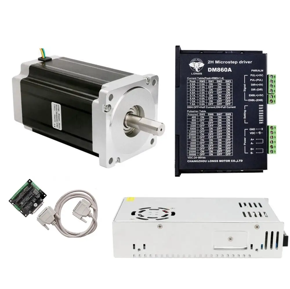 

Free Ship to US/EU Stepper Motor 1Axis Nema 34 1700oz.in 151mm 6A Stepper driver DM860A CNC Router Mill