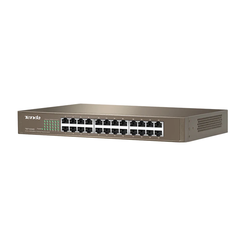Сетевой коммутатор Tenda TEF1024D 10/100 м 24 портовый QoS LACP полнодуплексная VLAN поддержка Auto