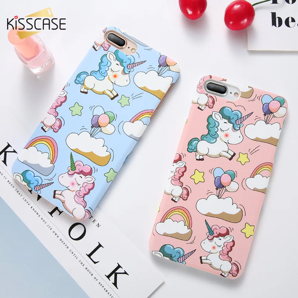

KISSCASE Cute Unicorn Patterned Cases For iPhone XS Max 6S 6 7 8 Plus XR 5S SE Ultra Thin Hard PC Shell For Galaxy S8 Plus Cover