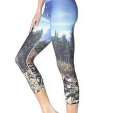 Для женщин River Ford в лесной печати Фитнес быстросохнущая упражнения Леггинсы для женщин Высокая Талия до середины икры энергии Брюки для девочек Мотобрюки женская одежда