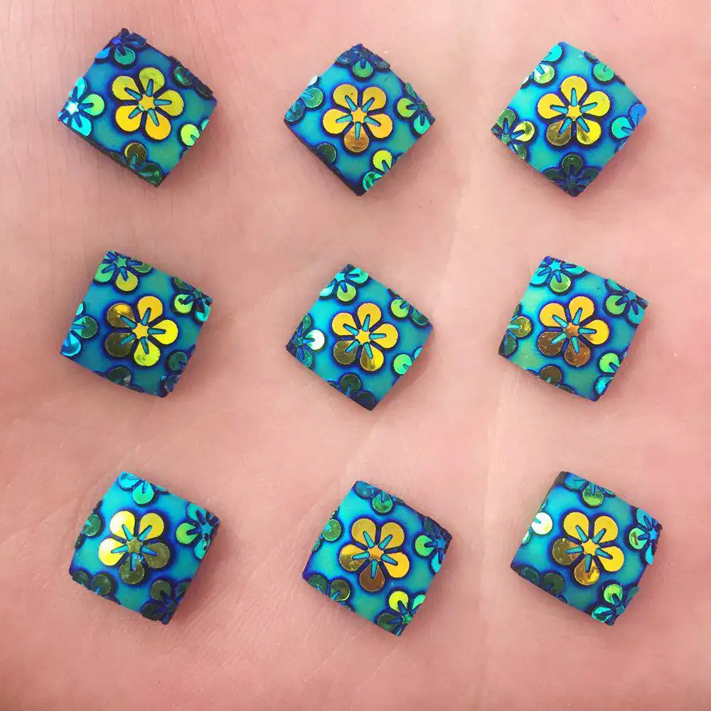 

80PCS 10mm Resin Square Shape Flatback Rhinestone Wedding Decoration DIY Craft K234*2