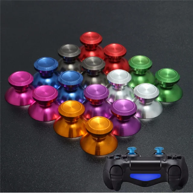 Best Offers 2pcs/lot Multicolor Metal Aluminum Analog Thumbsticks Thumb Joystick Caps For PS4 For XBOX ONE Controller Replacement Stick Cap