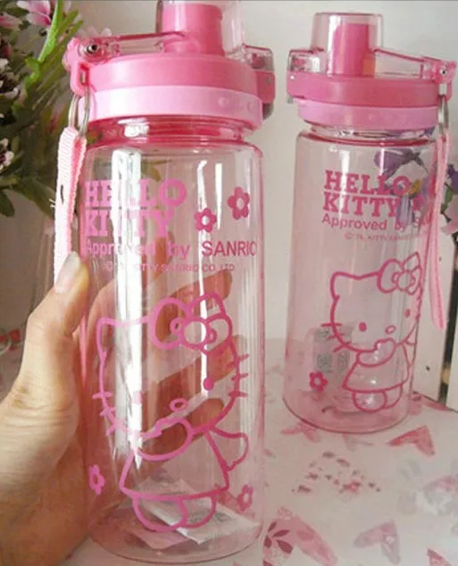 Free Shipping 2015 Hot Sale Hello Kitty Cartoon Water Bottle Plastic