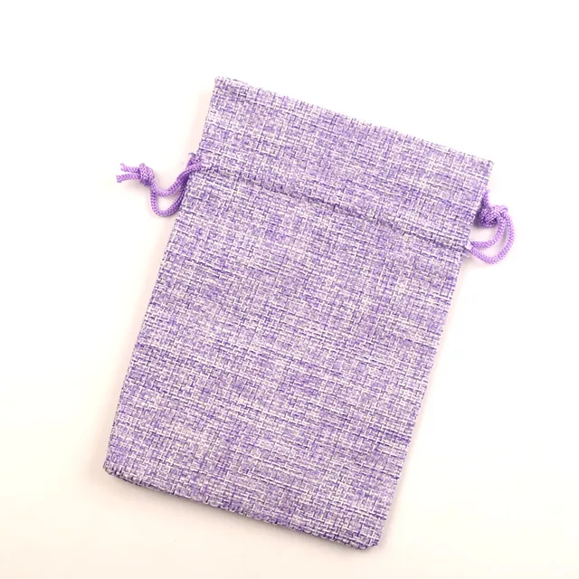 10Pcs Purple Cotton Linen Drawstring Storage Bags Jewelry Candy Christmas Wedding Decoration Gifts Bags Packaging Bags Pouch