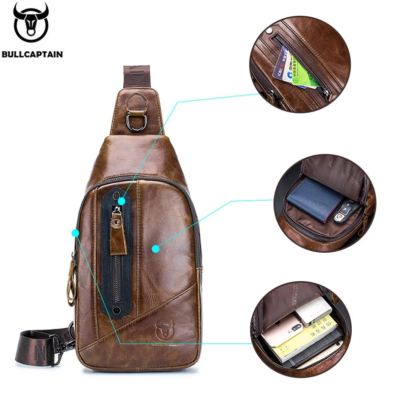  Bullcaptain 2019 último bolso de mensajero de marca para hombre cartera con cremallera bolso de hom