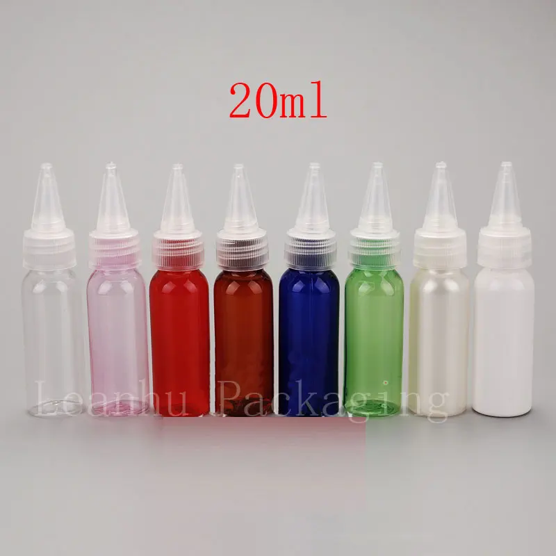 

Wholesale 20ml empty lotion plastic container with pointed mouth top, perfume bottle PET bottles,E liquid packaging bottle