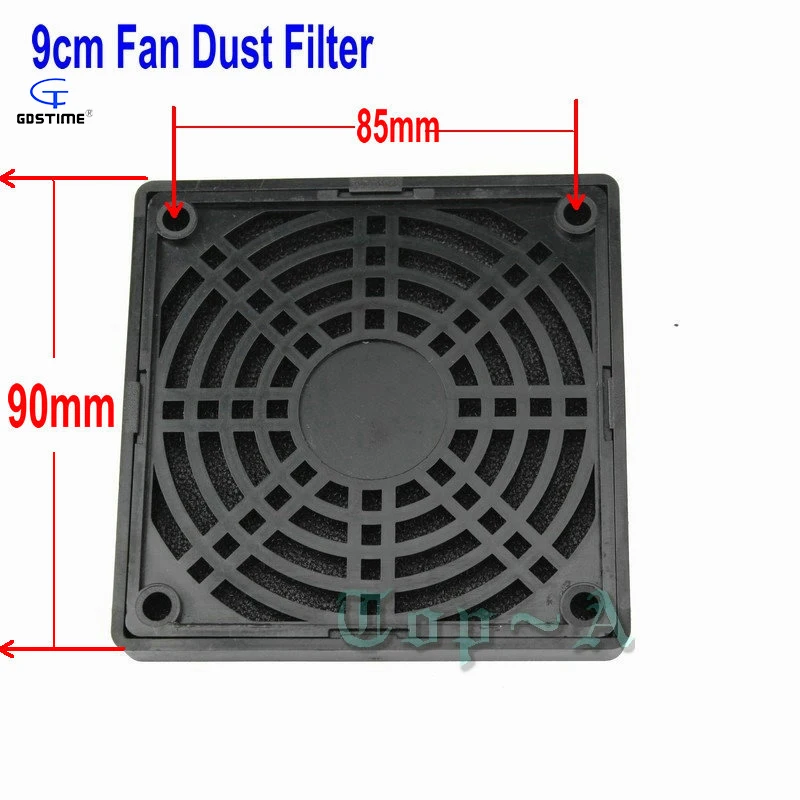 

2 Pcs 9CM 90mm Fan Filters Black Plastic Dust Network Cooling Fan Dedicated Grille Cover