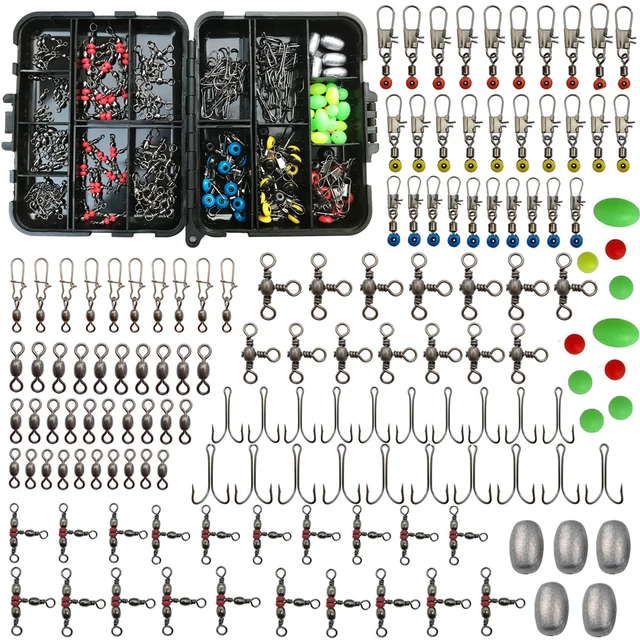 175Pcs/Box Fishing Accessories Kit With Tackle Box Including Hooks