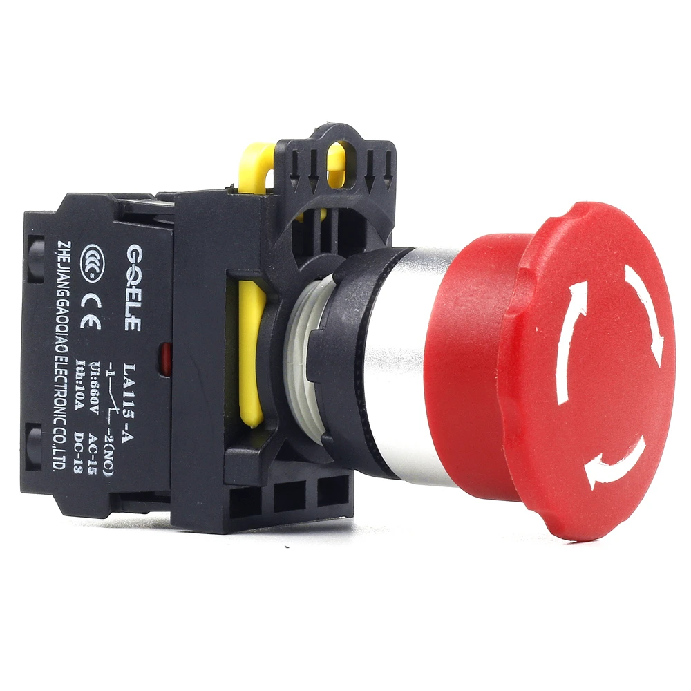 5 шт. Кнопка аварийной остановки IP651NC 1NO + 1NC 2NO 2NC 3NC красный|switch manual 3 pole|ip65 tvip65 led wall