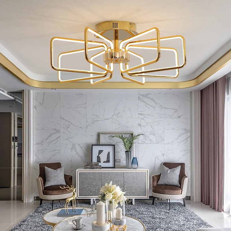 

Chrome Gold plating Large Led Chandelier Modern Led Chandelier Lighting For Living room Dining room Bedroom Kitchen 2018 new