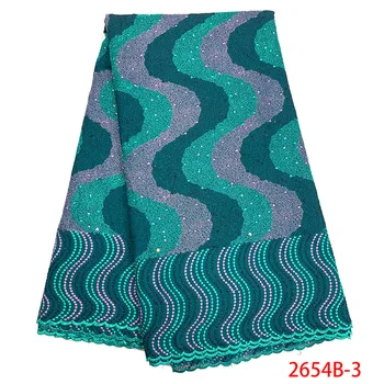 

Wholesale Fashion Swiss Cotton Lace Fabric Beautiful Embroidery Teal Green Nigerian Lace Fabrics For Man Party Dress NA2654B-2
