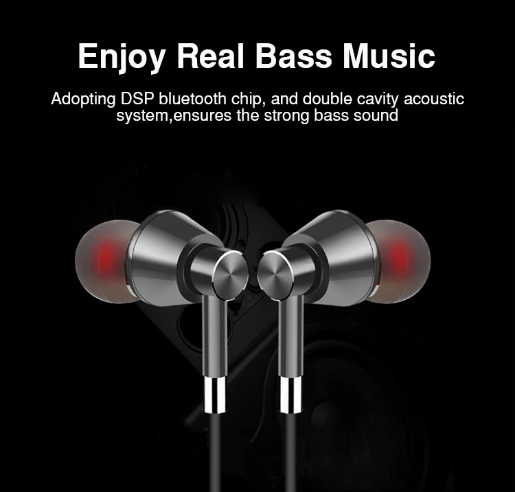 Metal Bass Stereo Sports Bluetooth Headphone SweatProof Earphone Magnetic Earpiece Wireless Headset for iPhone Mobile Phone (3)
