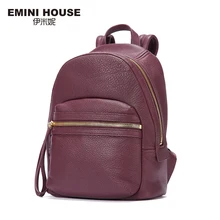 Emini house 2016 moda mochila de cuero genuino de las mujeres bolsa de viaje mochilas escolares para adolescentes mochilas multifunción bolso de la vendimia