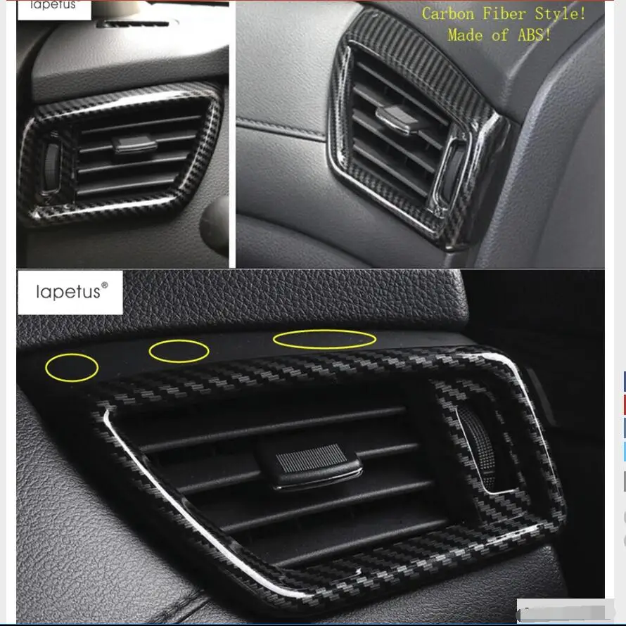 Carbon Fiber Inner Rear Air Vent Outlet Cover Trim For Porsche Macan 2014-2019