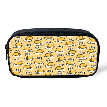 

ThiKin Cute Yellow Gudetama Pen Bags Anime Cosmetics Bags Portable Zipper School Pencil Case Storage Pouch Stationery