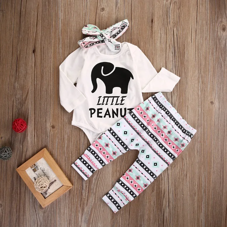 

2017 Baby clothes set girl roupas infantis menina kids clothing suit Infant bebe girls clothes toddler cloth sets romper+pants