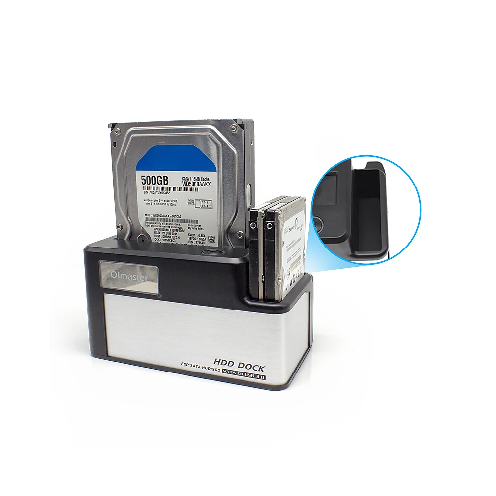 OImaster Dual Bay HDD Docking Station 2.5/3.5inch SATA Hard Disk Auto-sleeping Support 8TB
