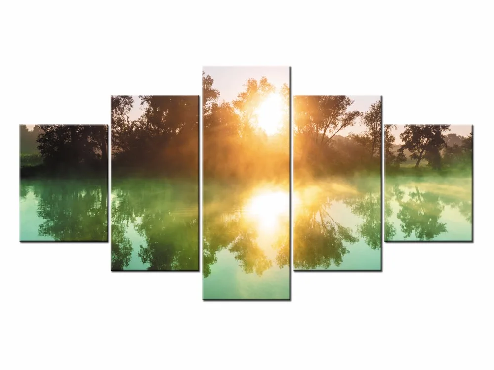 Factory wholesale Sunset scenery Painting Custom Canvas Print On Printing Wall Pictures Home Decoration Framed /J020-A024 | Дом и сад