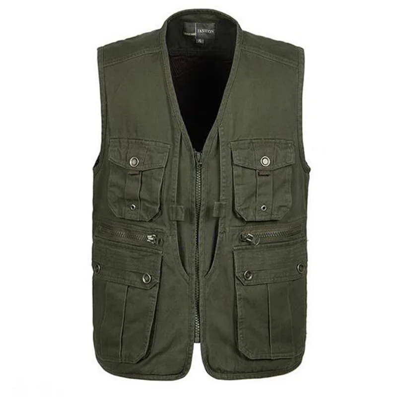 New Arrival 100% Top Qulity Cotton 2020 Spring Autumn Men Vest Casual Military Brand Waistcoat Jacket Vests Big Size L-4XL | Мужская