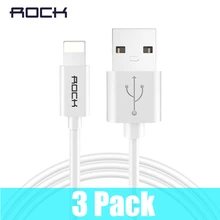 3 шт. в упаковке, ROCK, USB кабели для мобильных телефонов, для iPhone, 2.4A, кабель для быстрой зарядки, для iPhone, зарядное устройство, шнур для синхронизации данных, для iPhone X, iPad