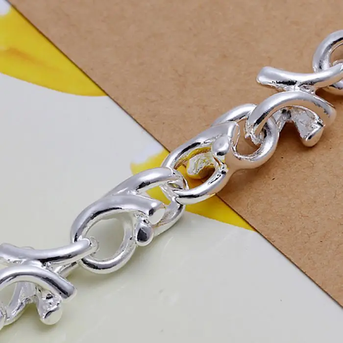 Изящный летний стильный браслет из стерлингового серебра-ювелирные изделия из 925-стерлингового серебра ювелирные изделия бижутерия филиал цепи браслеты для женщин и мужчин