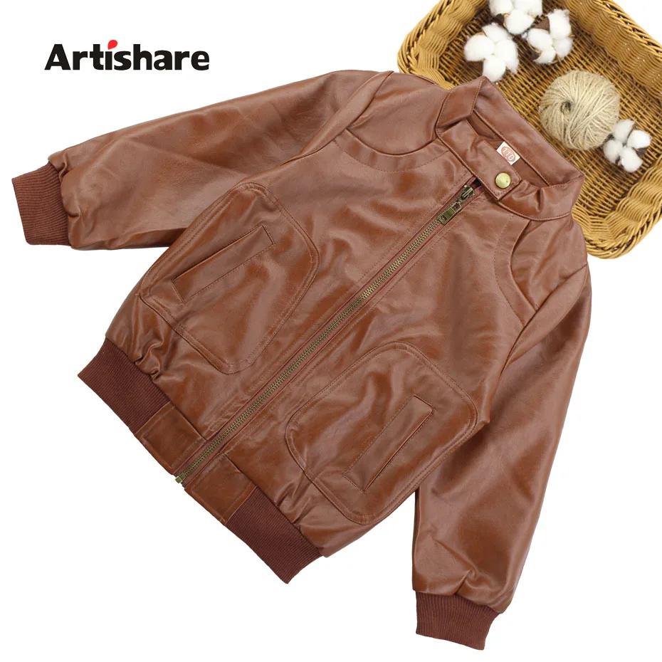 

Boys Jackets & Outerwear Spring Autumn Boys Pu Leather Jacket Solid Jacket For Children Teen Clothing For Boys 6 8 10 12 13 14