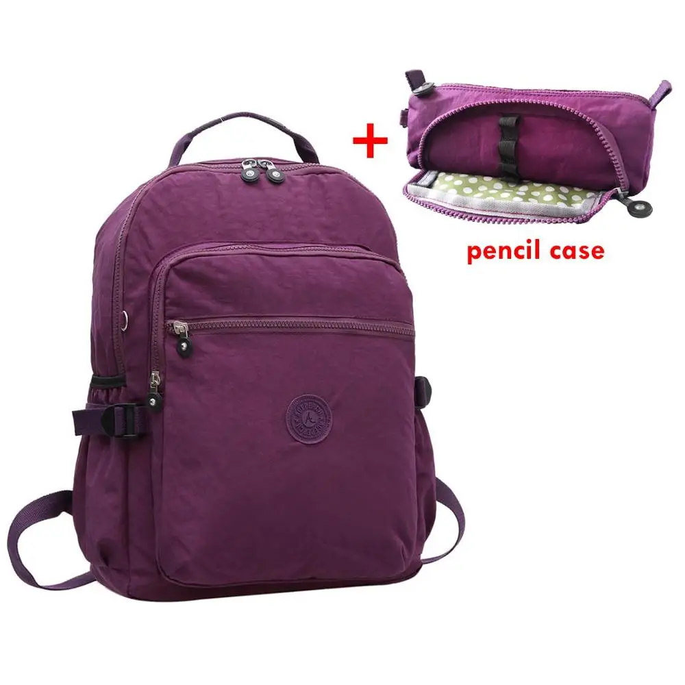 2 pieces Purple ACEPERCH Повседневный школьный рюкзак для подростков Mochila Escolar дорожные школьные сумки рюкзак для ноутбука с брелок "Обезьяна" - Цвет: 2 pieces Purple