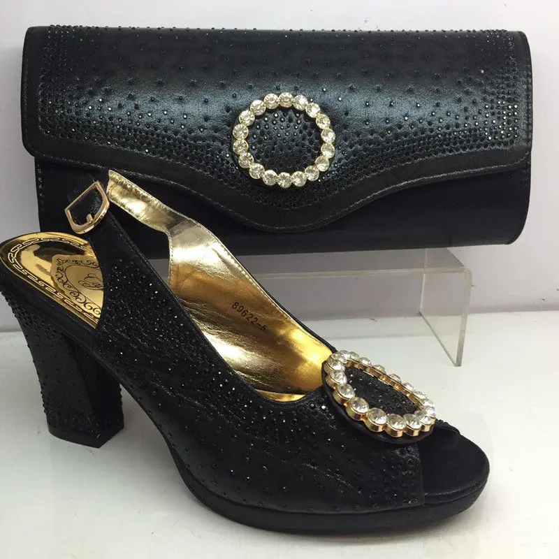 Capputine/ г., итальянский комплект из туфель и сумочки, летние женские туфли-лодочки в африканском стиле, вечерние туфли и сумочка BL285C - Цвет: Черный