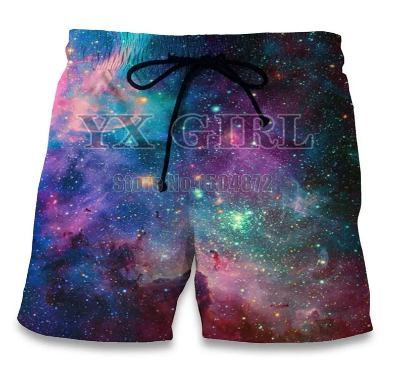 YX Girl дропшиппинг Новые Модные женские/мужские повседневные шорты с 3d принтом галактики и космоса мужские и женские пляжные шорты брюки шорты для бега