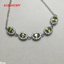 KJJEAXCMY ювелирные изделия натуральный перидот браслет продает серебро 925 пробы оптом